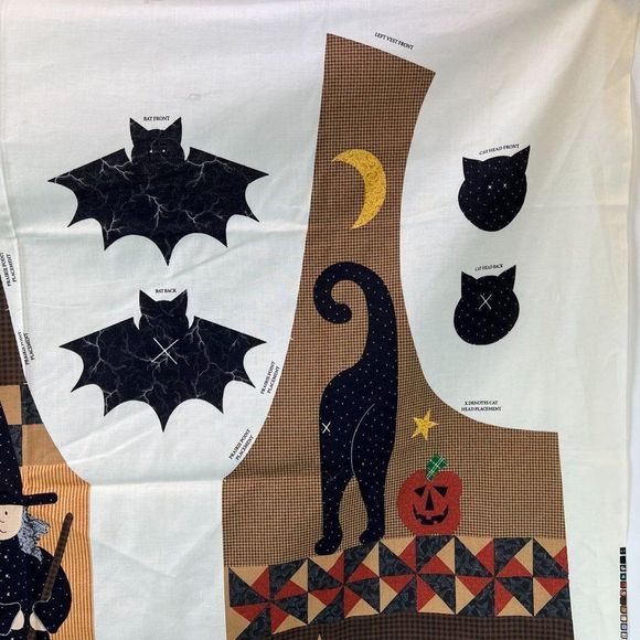 Vtg Dreamspinners Halloween Vest Design Instructions Template Fabric Pattern - Picture 4 of 7